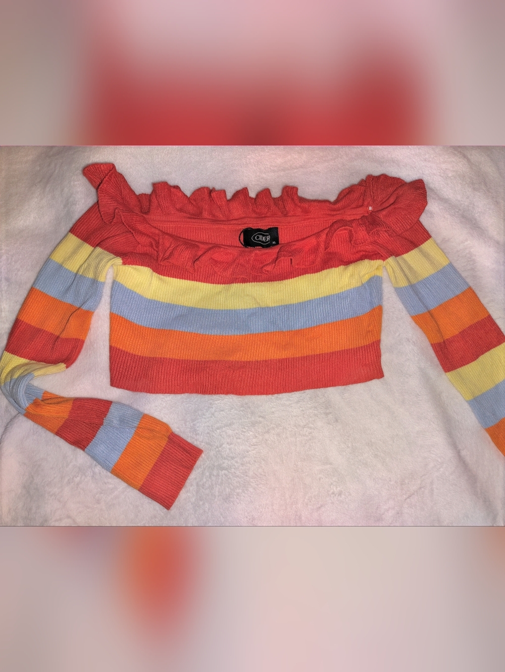 Cider Ribbed Crop Top in Burnt Orange